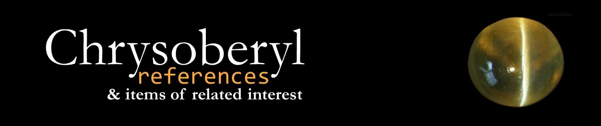 Chrysoberyl references and items of related interest